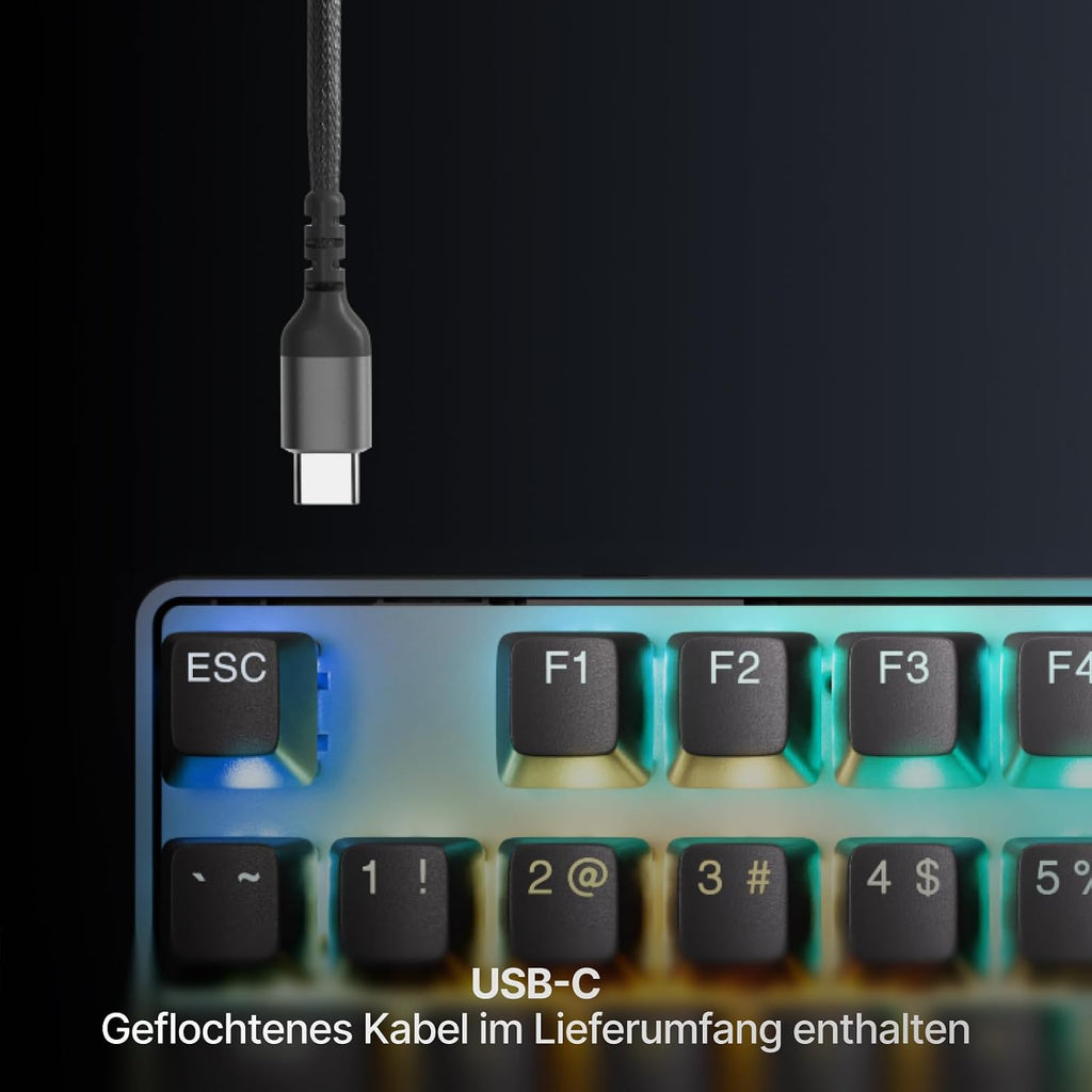 Steelseries APEX PRO TKL Gen-3-Gaming-Tastatur – Omnipoint 3.0 Analoge Magnetische Schalter, Quickset-Auto-Presets (Schnellabzug, Schnellantipp/Socd, Schutzmodus), OLED,RGB,PBT, USB-C, German QWERTZ
