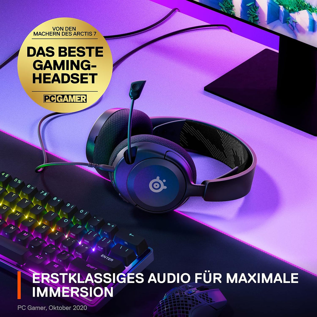 Steelseries Arctis Nova 1 - Multi-System Gaming-Headset – Hi-Fi-Treiber – 360° Surround-Sound – Airweave Memory Foam-Ohrpolster – Mikrofon Mit Geräuschunterdrückung – PC, PS5, Xbox -Schwarz