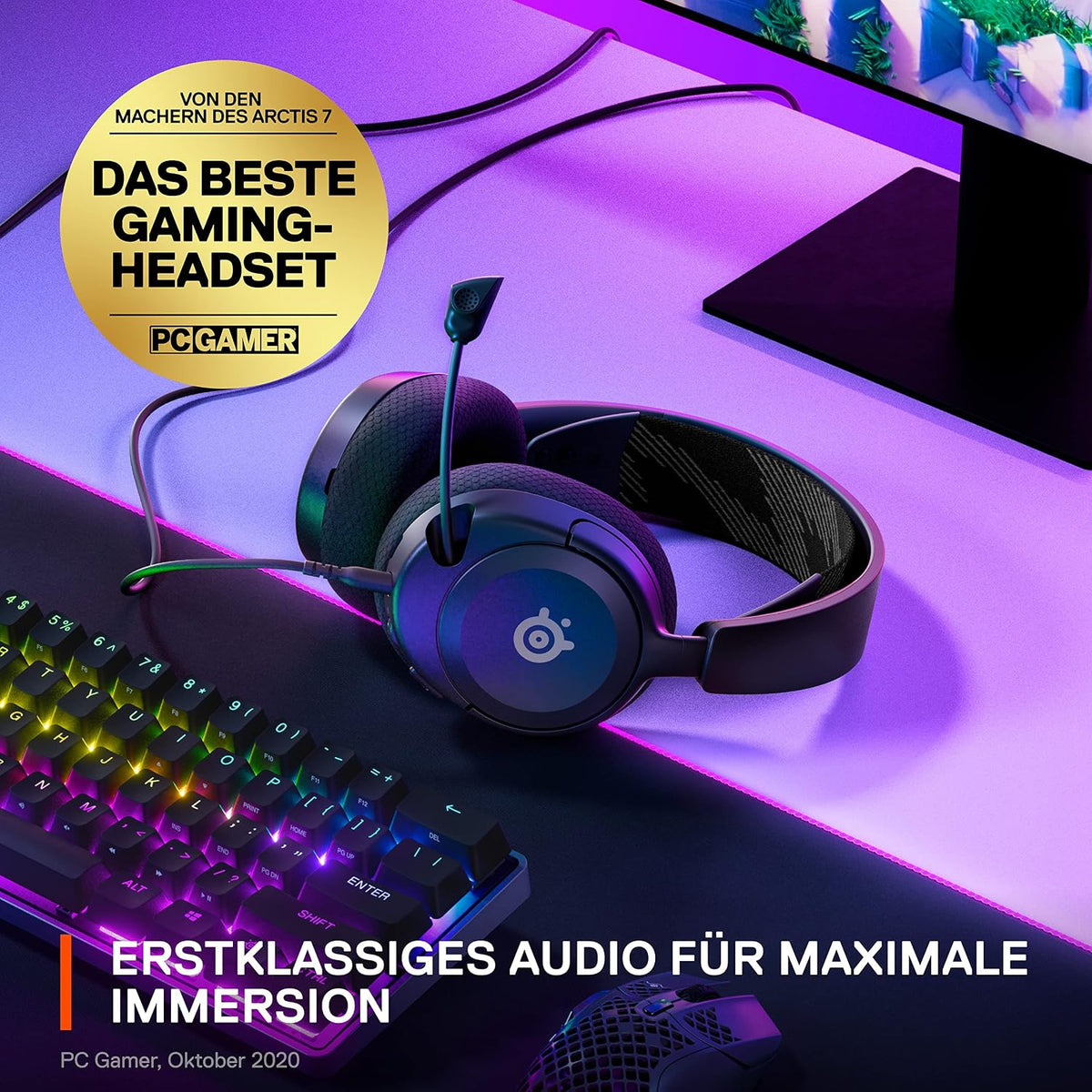 Steelseries Arctis Nova 1 - Multi-System Gaming-Headset – Hi-Fi-Treiber – 360° Surround-Sound – Airweave Memory Foam-Ohrpolster – Mikrofon Mit Geräuschunterdrückung – PC, PS5, Xbox -Schwarz