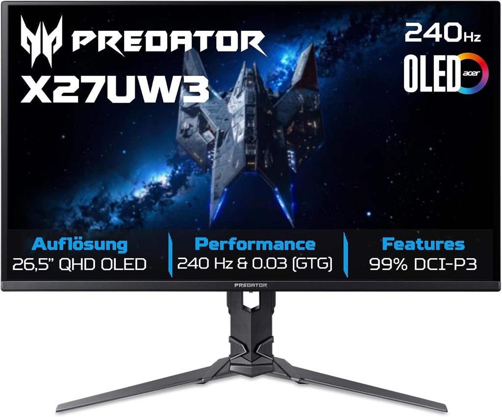 Acer Predator X27UW3 OLED Gaming Monitor 27 Zoll (67,3 Cm), WQHD, 240Hz